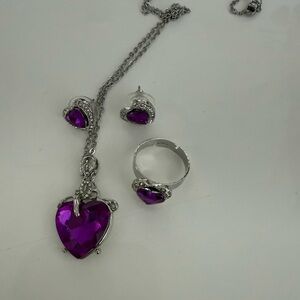 Elegant Purple Heart Jewelry Set